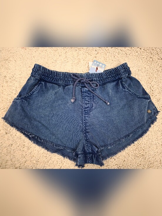 Roxy Pants - Roxy Women's Blue Denim Drawstring Shorts